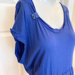 Splendid short sleeve cotton royal blue Hoodie Top L